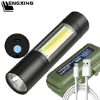 Пальчиковый аккумуляторная батарея Встроенный в светодиодном фонарике факел лампе для Открытых водонепроницаемых 2000 люменов Устойчива самооборона Light