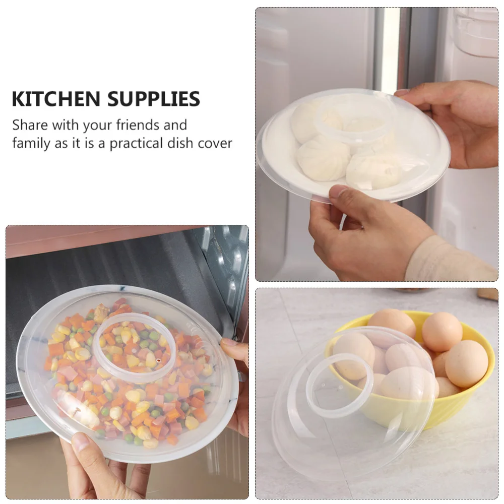 

6Pcs Microwave Splatter Covers Food Dish Covers Keep Food Fresh Covers (White)