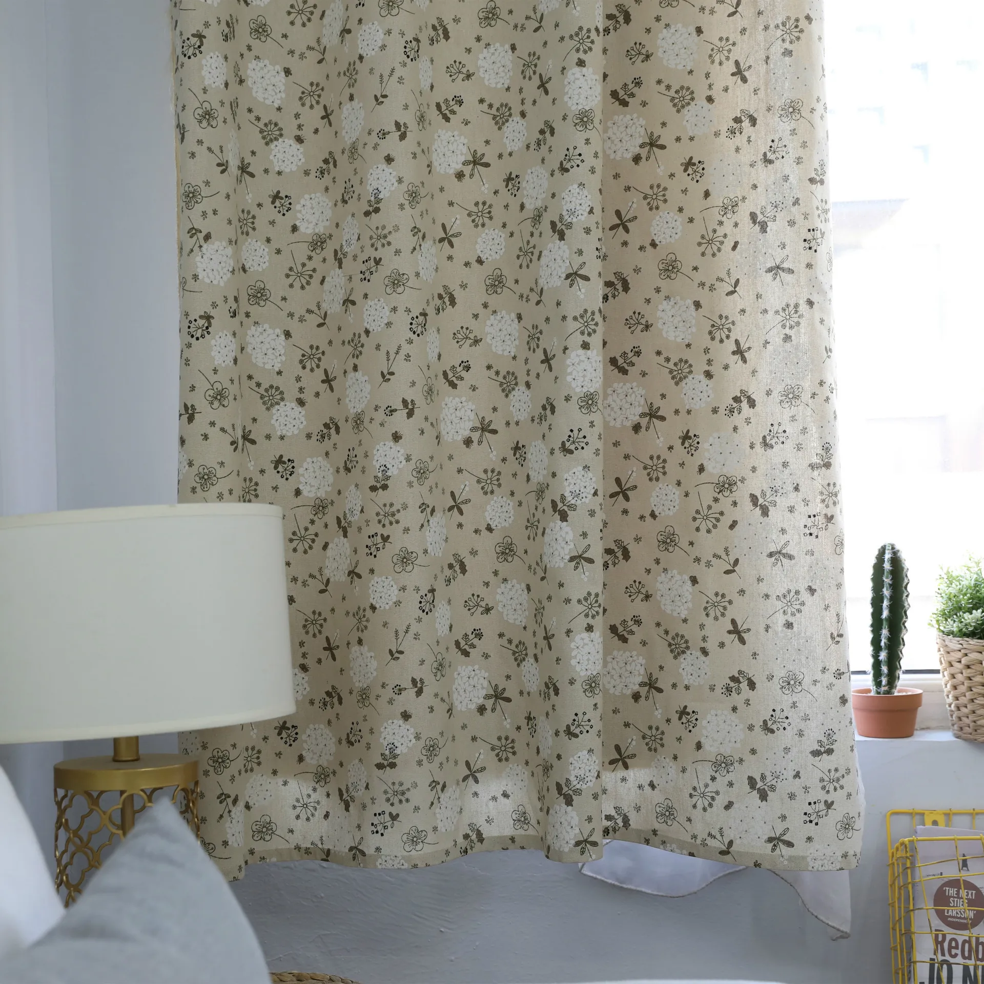 Полузатемненные льняные шторы для спальни гостиной Bay занавески мультяшный