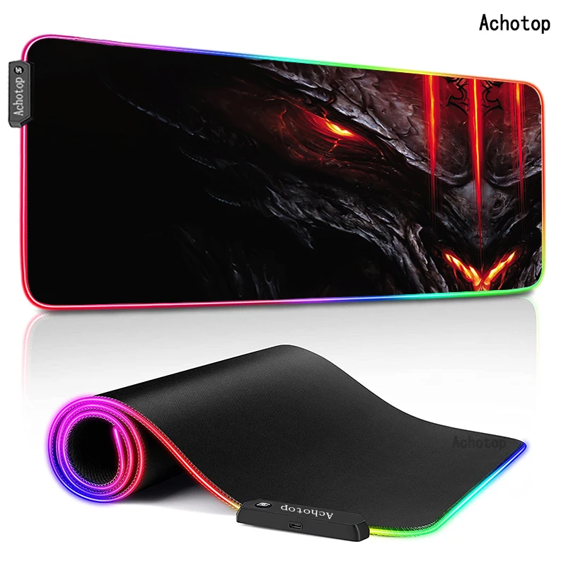 

Большой коврик для мыши RGB, Диабло, аниме, коврик для ноутбука, коврик для мыши для нетбука XXL, игровой коврик для компьютерной клавиатуры и мы...