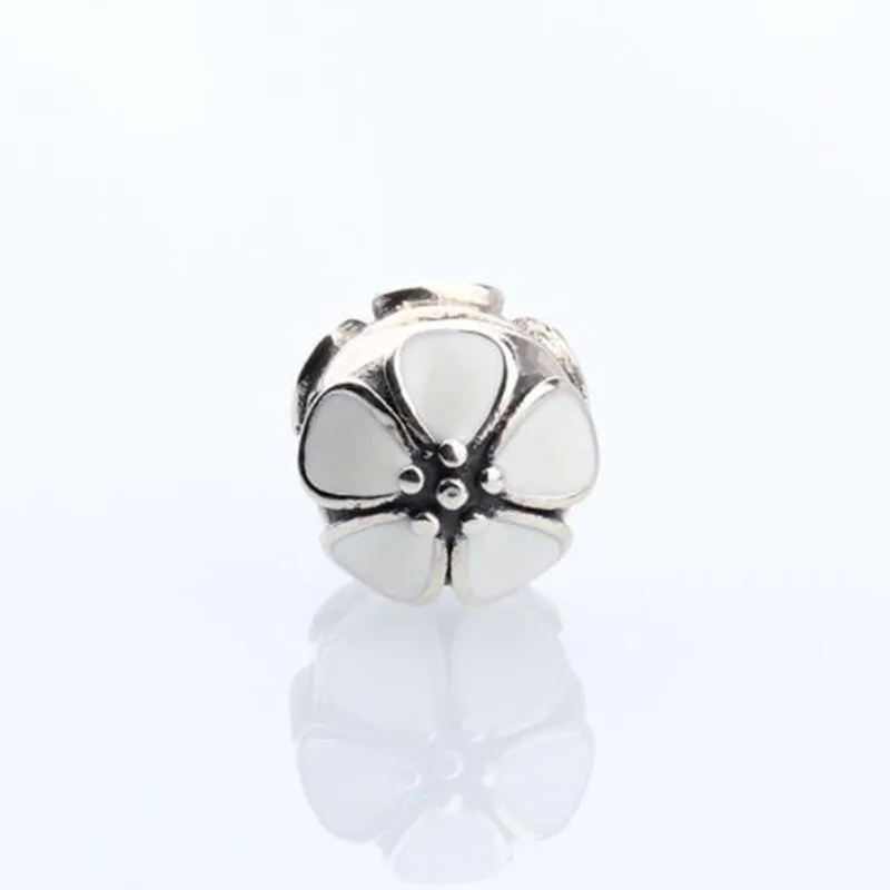 

New Pan 925 Silver Romantic Flower Fashion Cherry Blossom Positioning Buckle For Authentic Pandora Bracelet Women Jewelry