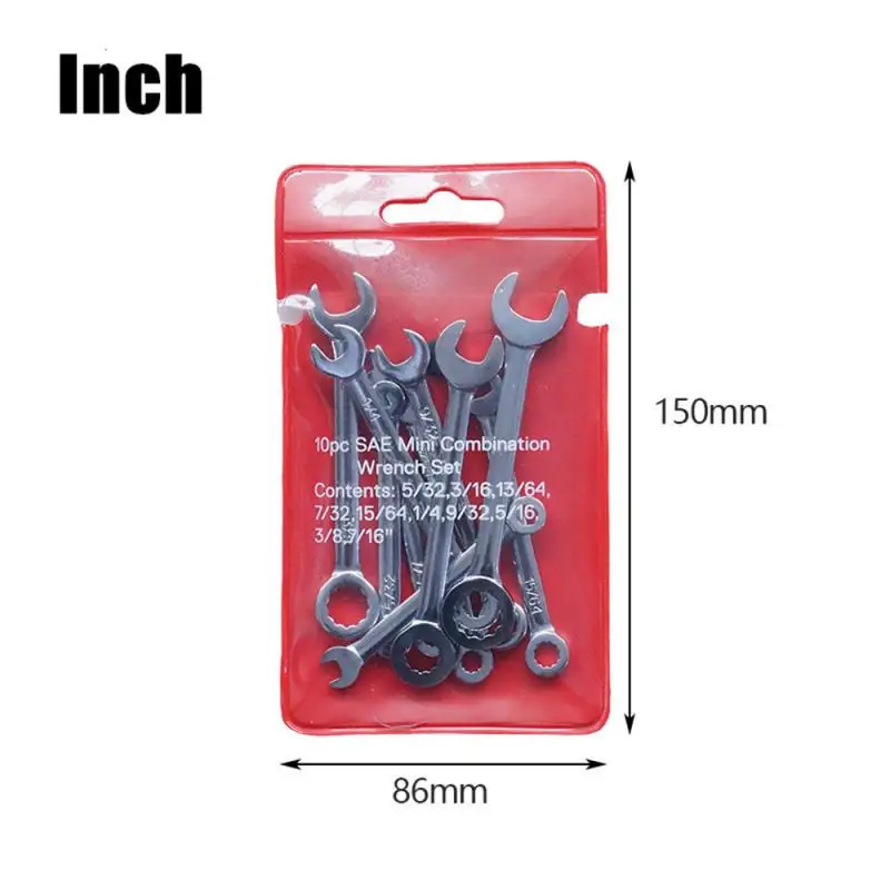

10 pcs Professional Combination Spanners Ratchet Wrench Tool Set 4-11mm Universal Wrench Tool Car Repair Tools set Metric/Inch
