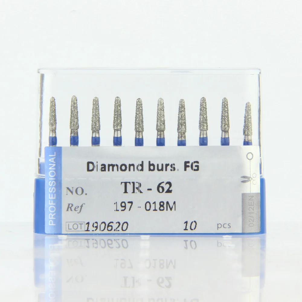 

High Speed Dental Diamond Bur FG 1.6 mm Diameter 20 PCS Drills TR Series For Resin, Porcelain, Soft Jade, Metal Dentures, Teeth