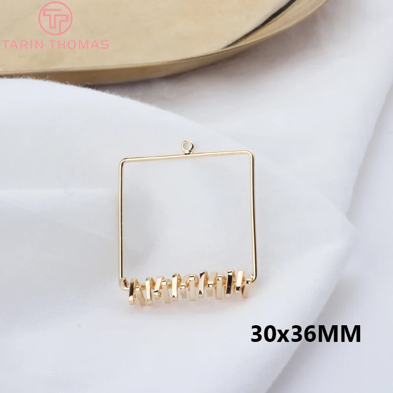 Латунный треугольный соединитель для сережек с покрытием 24 каратным золотом