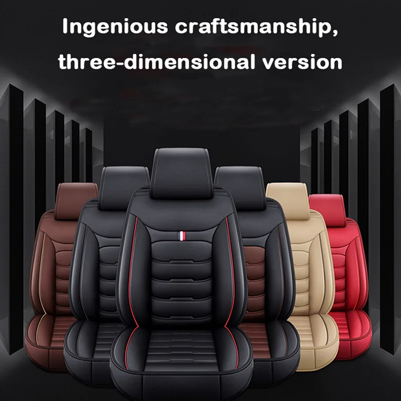 

Car seat cover leather 5PCS Universal Front row + back rowFull encirclement Automotive interior New in 2021
