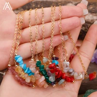 mineral stone gold chains bracelet women irregular chip citrines rose white crystal beads bracelet healing reiki jewelry gift