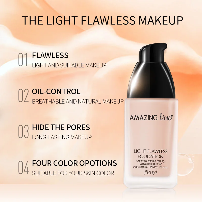 Жидкая основа невидимое полное покрытие фотоотбеливающая увлажняющая