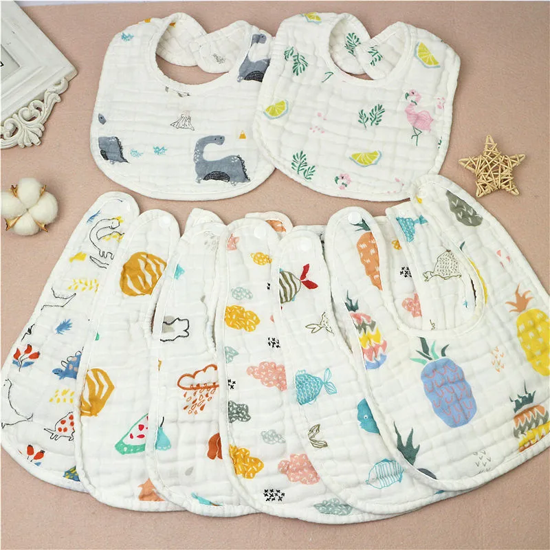 

Pure Cotton Baby Bandana Bibs Feeding Smock Infant Burp Cloths Muslin Saliva Towel Baby Eating Accessory Soft Stuff