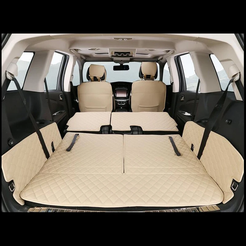 beige 5 шт. автомобильный Стайлинг грузовой лайнер автомобильный коврик для багажника ковер интерьер коврики кожаный коврик подходит к Dodge Journey авто аксессуары - Название цвета: beige
