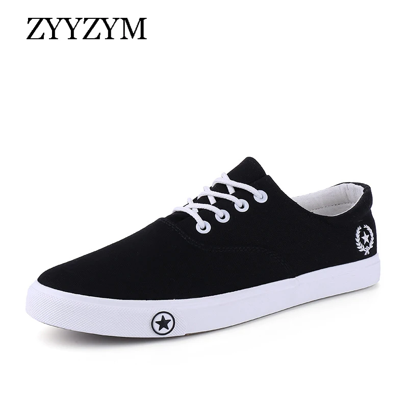 

ZYYZYM Men Canvas Shoes Lace-Up Unisex Style Light Breathable Fashion Sneakers Flat Lovers Student Shoes