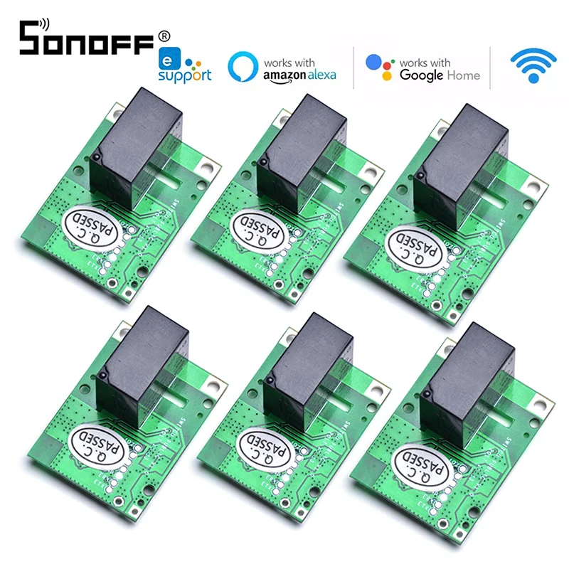 

6Pcs/Pack Sonoff RE5V1C - 5V 10A Wifi Switch Inching/Selflock Relay Module Compatable With eWelink APP IFTTT Alexa Google Home