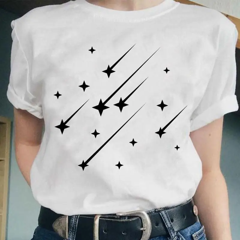 

Women Star 90s Printing New Cute Short Sleeve Fashion Graphic Female Tops Cartoon Lady Clothes Tees Tshirt Print T-Shirt