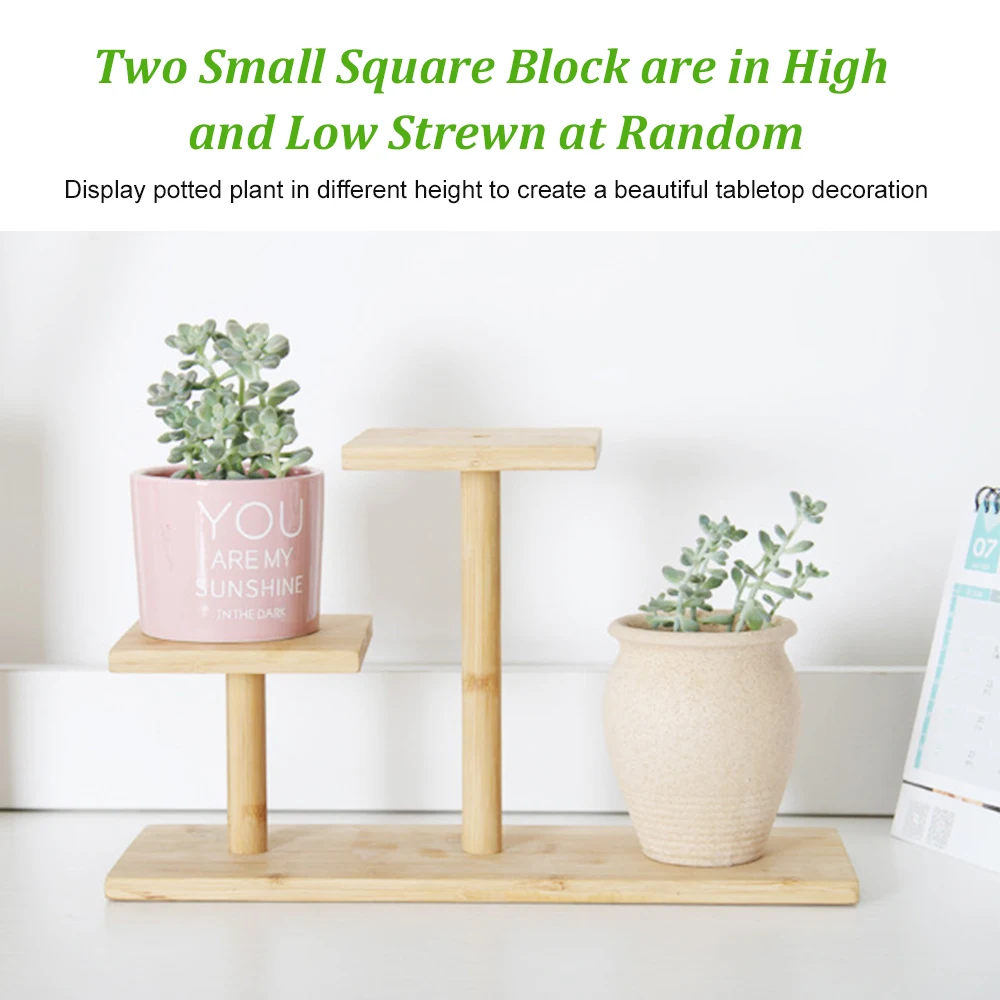 3 Уровня подставка для растений в горшках настольная держатель бамбуковых цветов