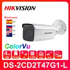 IP-камера Hikvision ColorVu, 4 МП, стандартная Сетевая купольная IP-камера POE, наружная камера видеонаблюдения H.265, слот для SD-карты