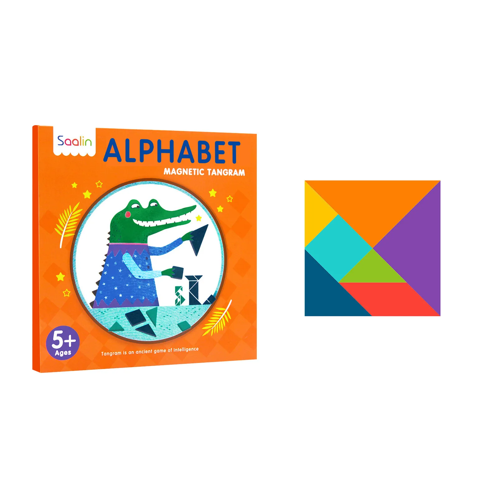 

Деревянный шаблон Tangram Магнитные Головоломки форма блоков книга мозги чайники
