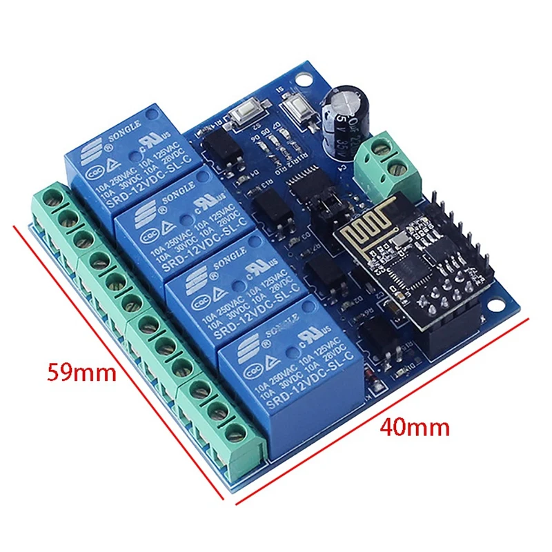 ESP8266 DC 12 В 4-Канальный Релейный Модуль ESP-01 WIFI модуль для умного дома 4 реле канала