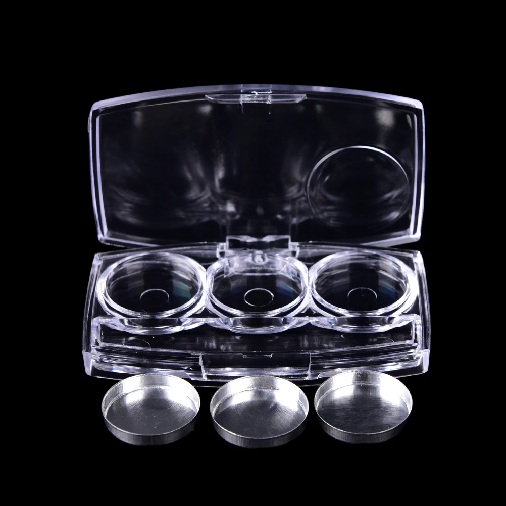 

Набор пустых теней для век с 3 круглыми ячейками, цветочный чехол, косметическая упаковка, 3 шт., палитра «сделай сам», пудра для теней для век,...