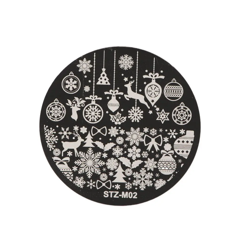 Шаблоны для ногтей с Санта Клаусом снежинкой рождественской елкой шаблоны