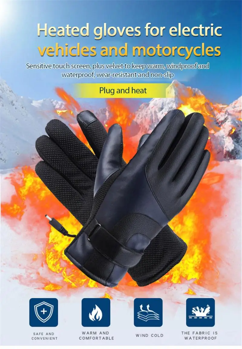 

NEW Winter12V 48V 60V 72V Motorcycle Motorbike Heated Gloves Warm Battery Electric Waterproof Glove Cycling Equipment Supplies