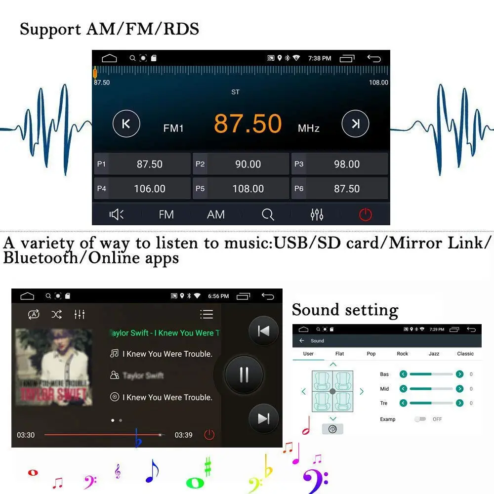 Универсальный автомобильный радиоприемник 1Din ОЗУ 2 Гб Android 9 0 сенсорный экран 1080P