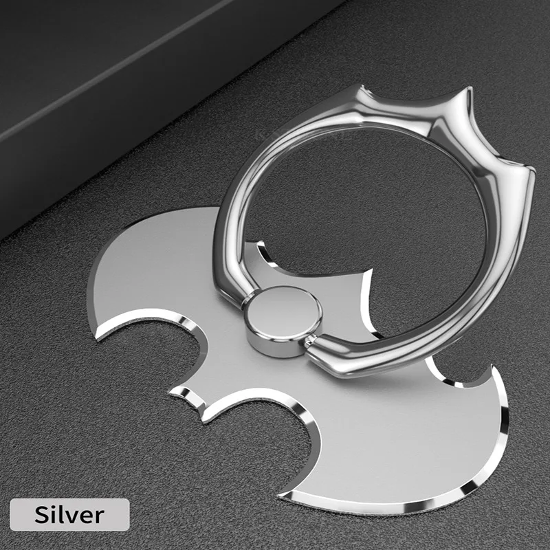 Silver Роскошная алюминиевая металлическая универсальная подставка для смартфона с кольцом на палец и Бэтменом для мобильного телефона для iPhone 6, Xiaomi Mi8, держатель - Цвет: Silver