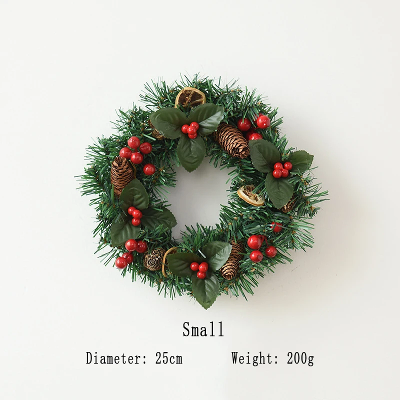 

Christmas American Big Pine Cone Wreath American Christmas Door Hanging Simulation Red Fruit Wreath Decoration