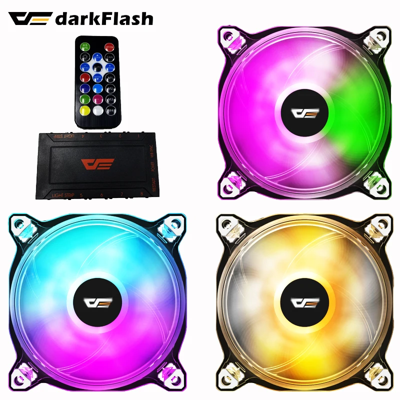 Darkflash CF8PRO настольный компьютер ПК чехол вентилятор 120 мм Радуга RGB