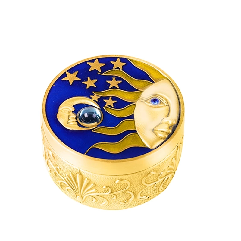 

2021 New Vintage Earrings Jewelry Storage Box Mini Treasure Crystal Gem Trinket Box Holder Seal Jar Organizer