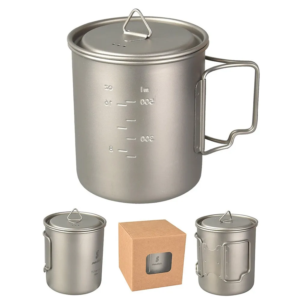 

Camping Mug TitaniumTourism Camping Supplies Camping EquipmentCup Tourist Tableware Picnic Utensil Outdoor Cookware 750ml