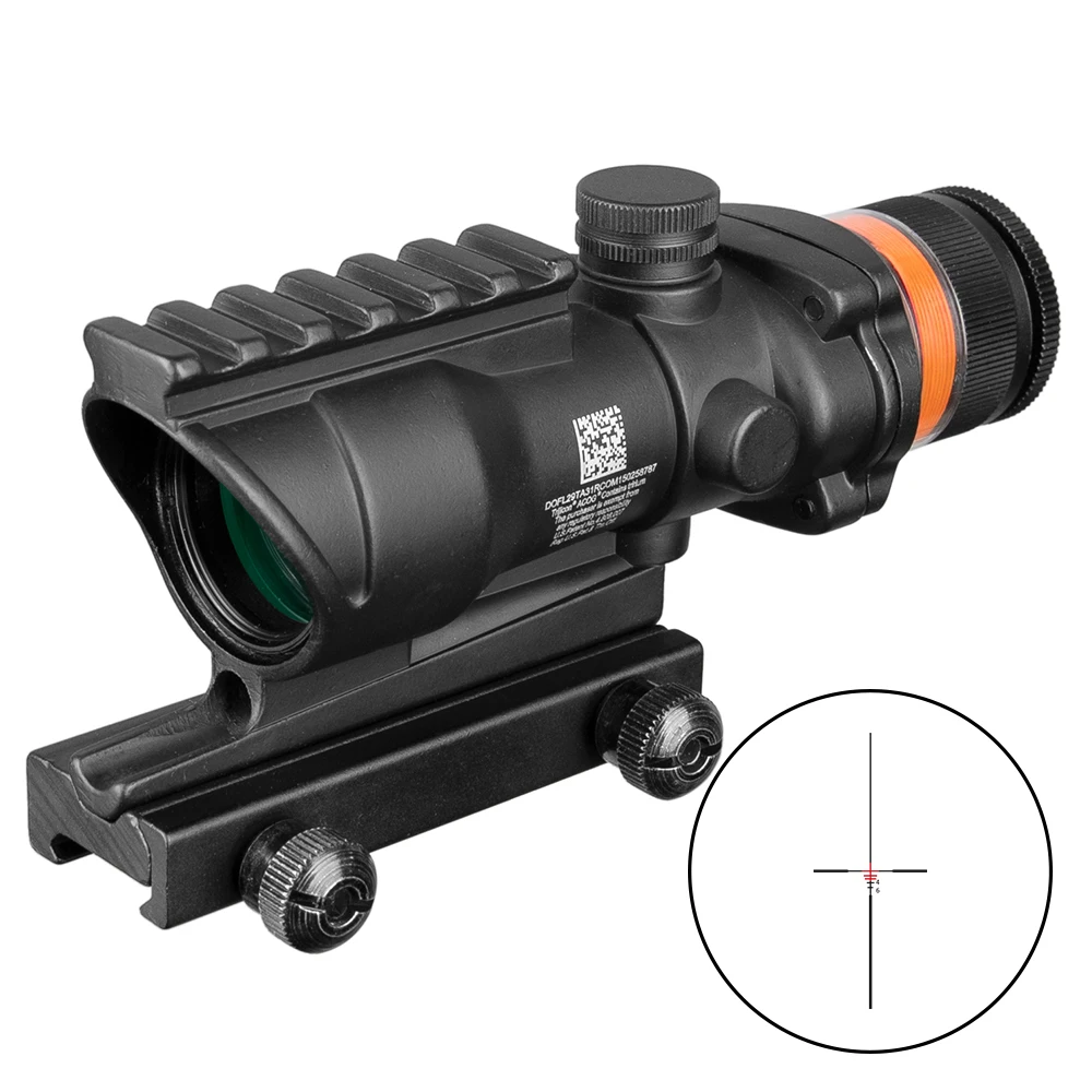 Охотничий Прицел ACOG 4X32 Rail оптика красный зеленый Dot Cross IlluminatedGlass Etched сетка