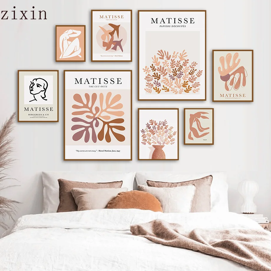 

Abstract Lines Woman Matisse Leaf Pigeon Nordic Posters And Prints Wall Art Canvas Painting For Living Room DecorWall Picture