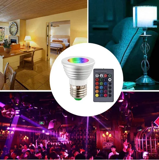 Lowest price RGB lamp led E27 E14 GU10 GU5.3 85-265V LED Bulb Spotlight with 24Keys IR Remote Controller 5W Lamp | Освещение