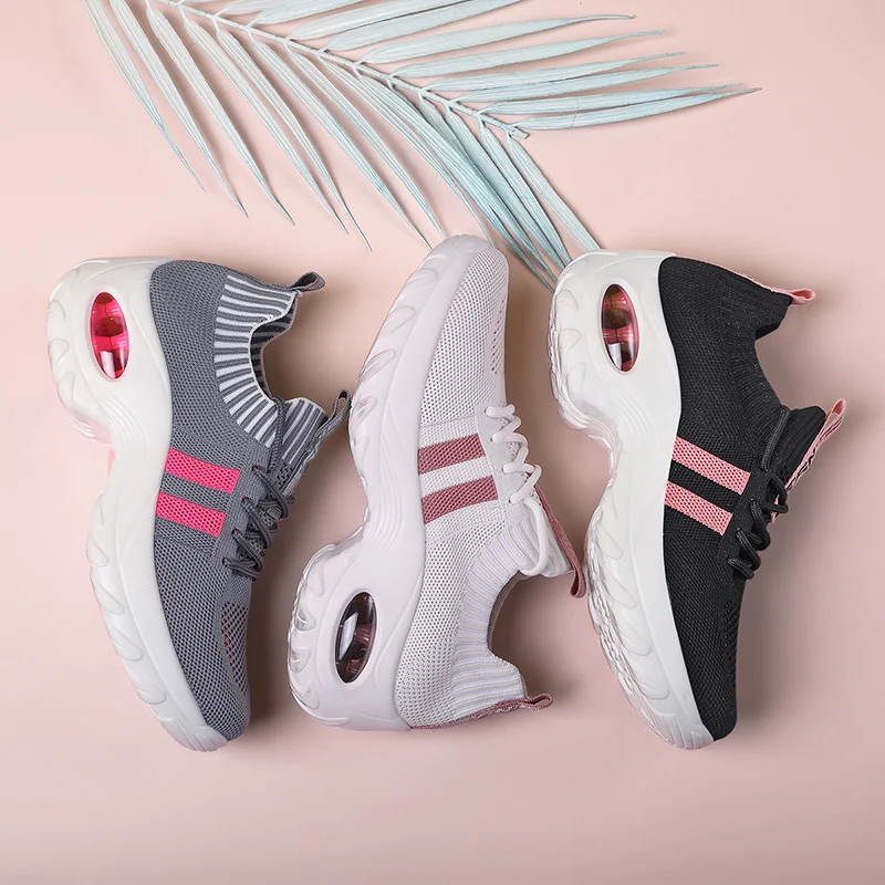 

Women's Walking Shoes Thick Bottom Sneakers Air Cushion Lightweight Breathable Fashion Outdoor Casual Sport Shoes