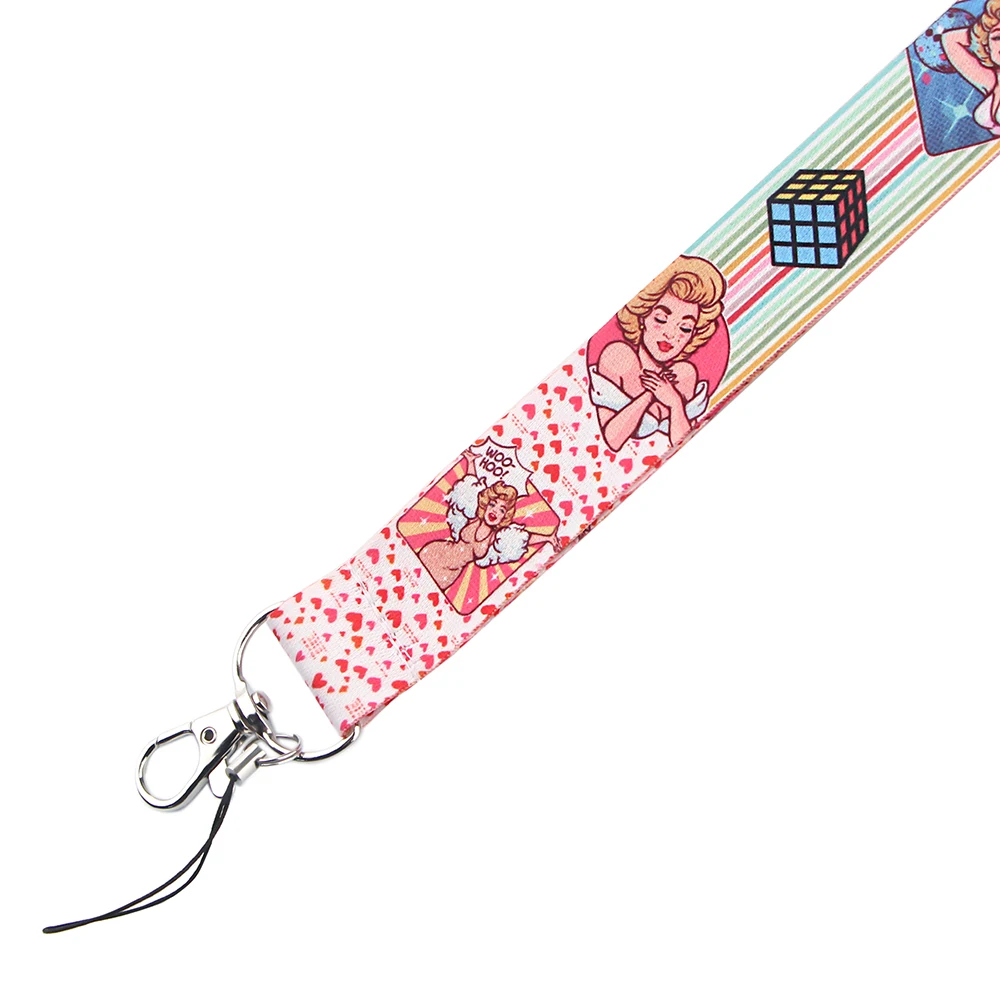 

HJ27 Marilyn Fashion Keychain Belt Phone Lanyard Key ID Card USB Badge Holder DIY Lasso Lanyarde