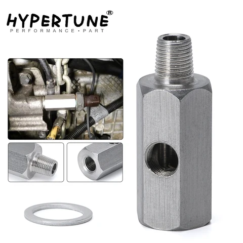 Hypertune-нержавеющая сталь 1/8 ''BSPT датчик давления масла тройник к адаптеру NPT, манометр линии подачи, Т-образный элемент