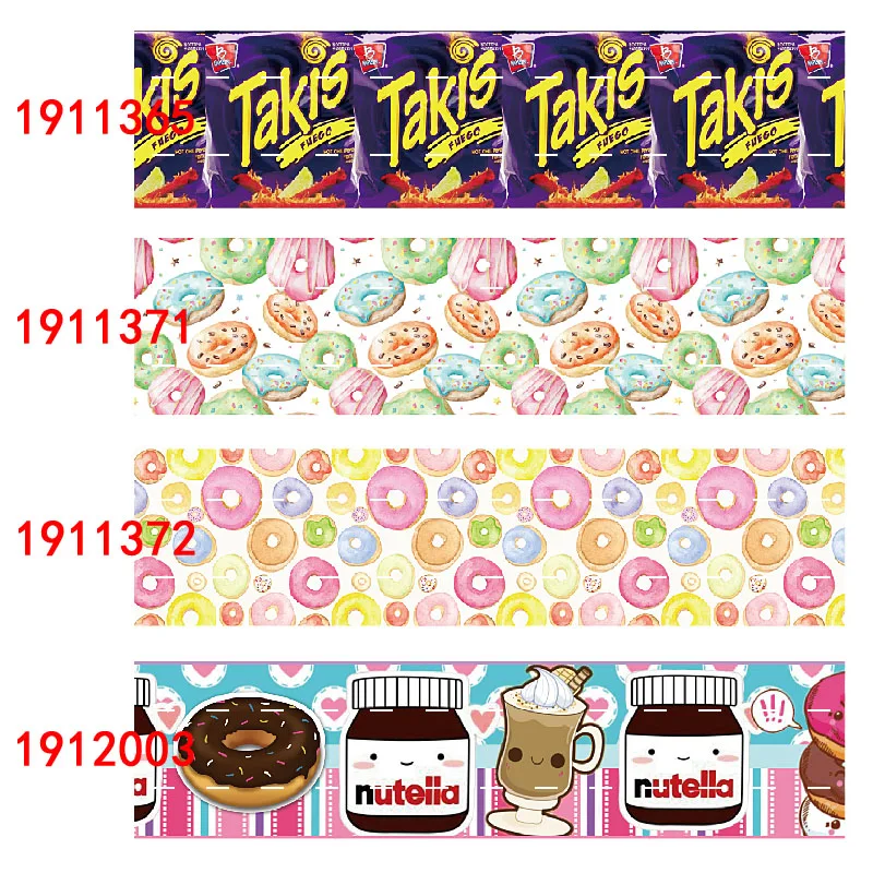 FLRARIBBONS 75 мм Оптовая мексиканская еда пончик с принтом корсажная лента liston|Ленты