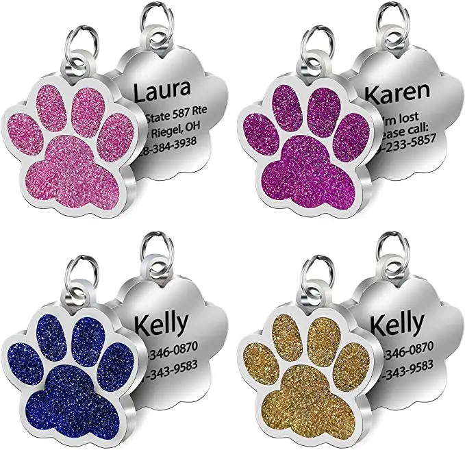 Personalized Dog Tag Stainless Steel Name Engraved ID Tags F