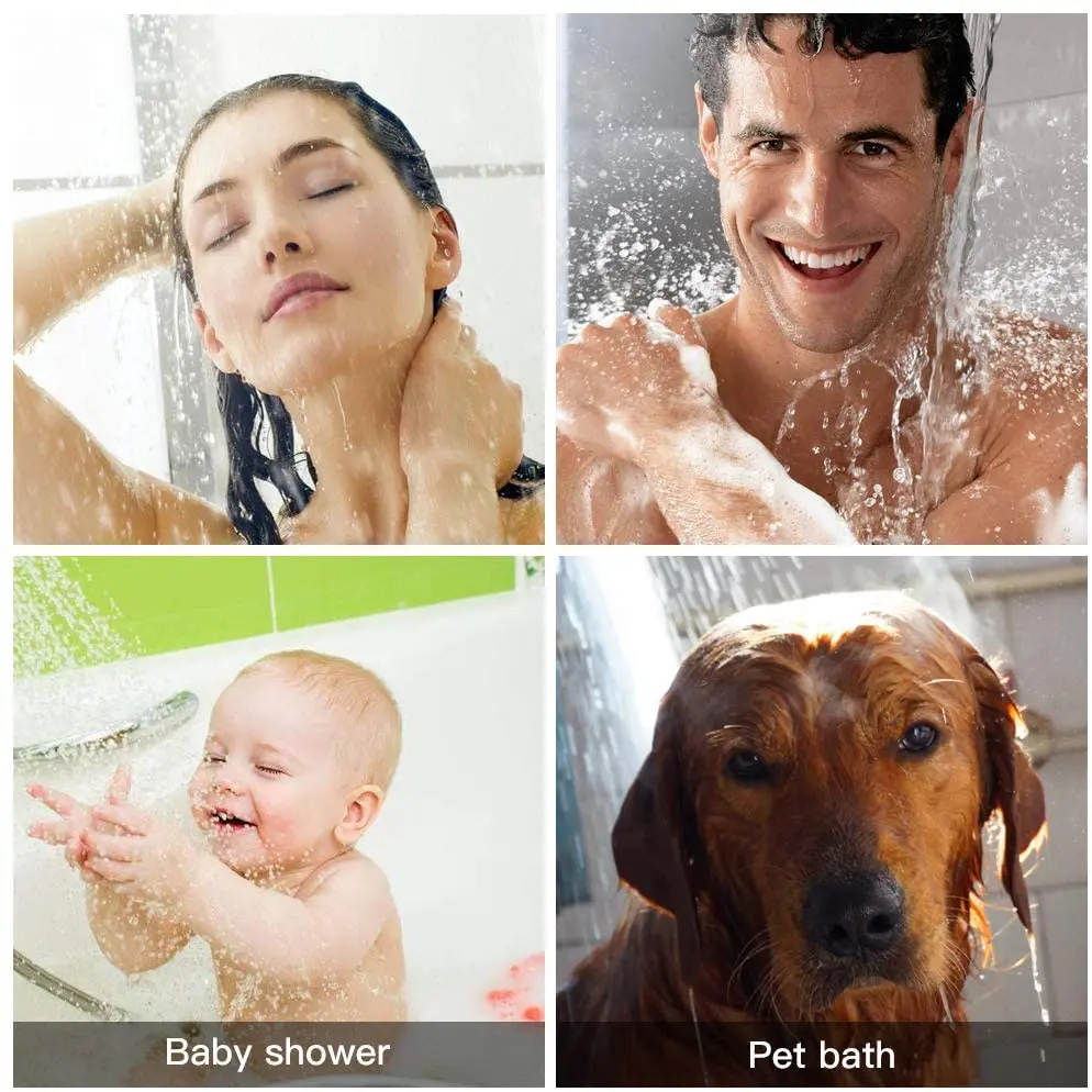 

Shower Head, Handheld High Pressure Filter Filtration Stone Stream Shower Head Water Saving Ionic with 1 and 3 Function Adjustab