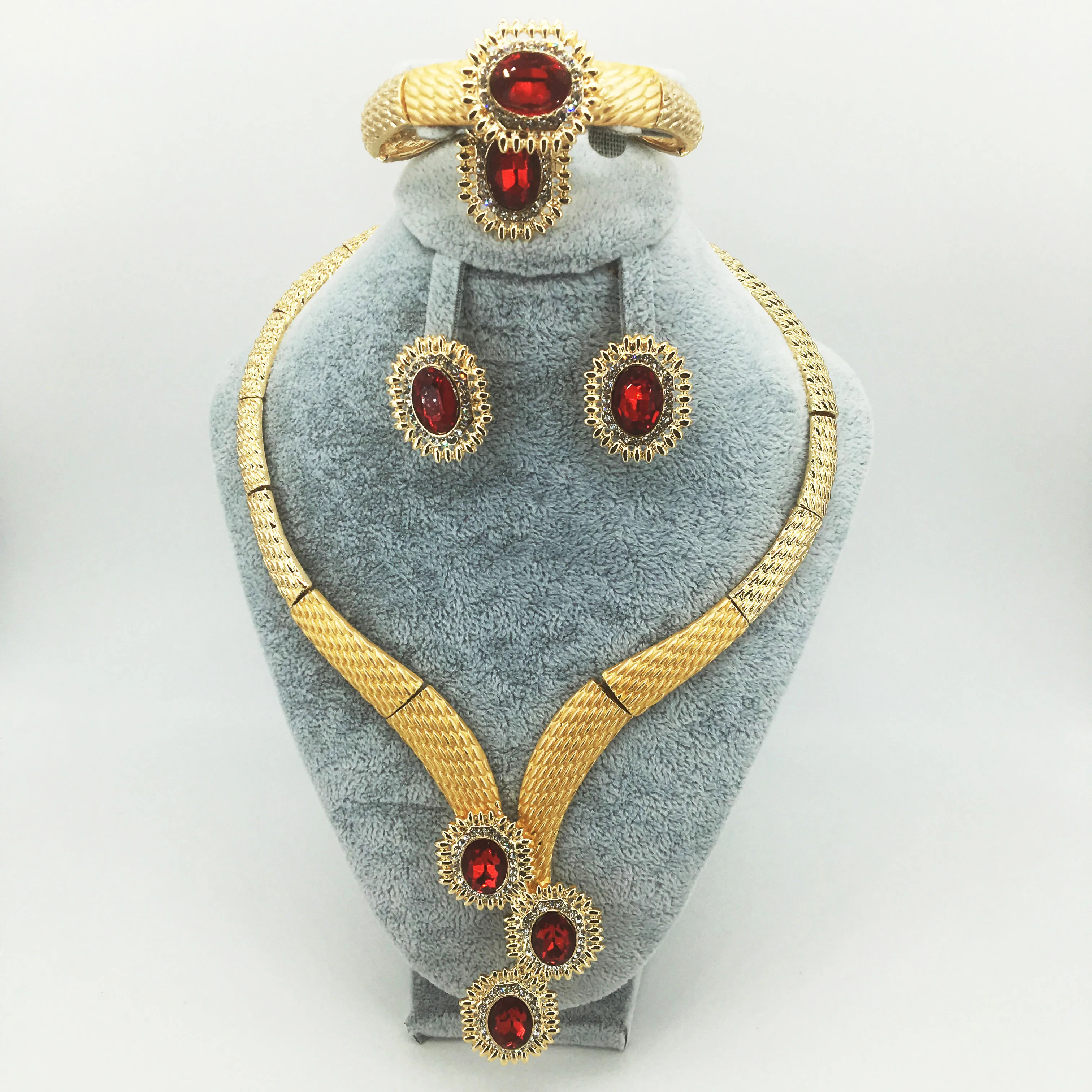 

Разнообразный выбор стильных свадебных ювелирных изделий из Дубая, африканская коллекция, золотое ожерелье, серьги, романтичные женские юв...