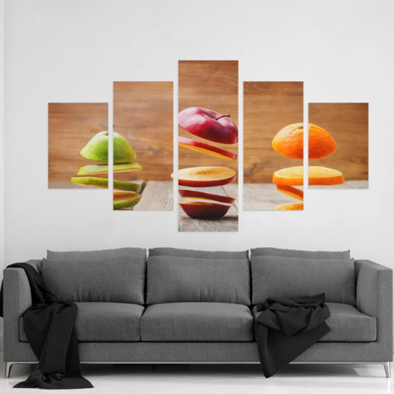 Embelish 5 шт. нарезанные фрукты модульный Плакаты для Кухня Ресторан Декор HD
