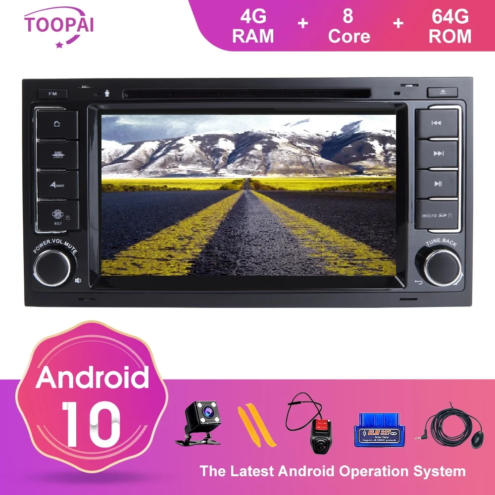 TOOPAI Android 10 для VW Volkswagen Touareg 2004 2011 Transporter T5 Multivan 2009 авто радио GPS навигатор