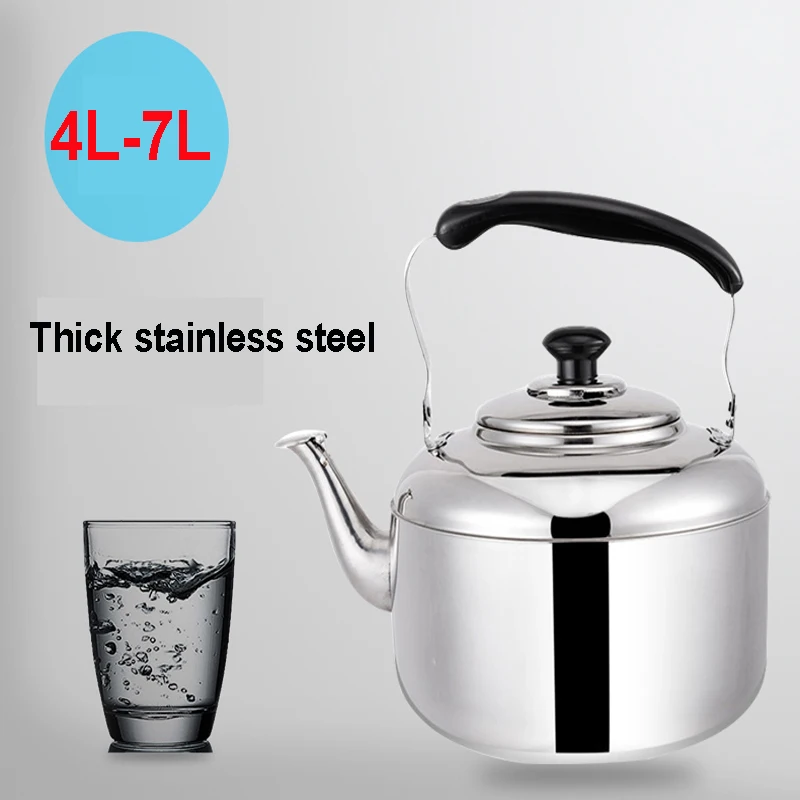 Прямая нержавеющая сталь пианино звук чайник большой емкости свисток газовая
