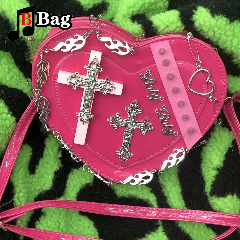 Женская сумка-тоут PU кожа сердце черная