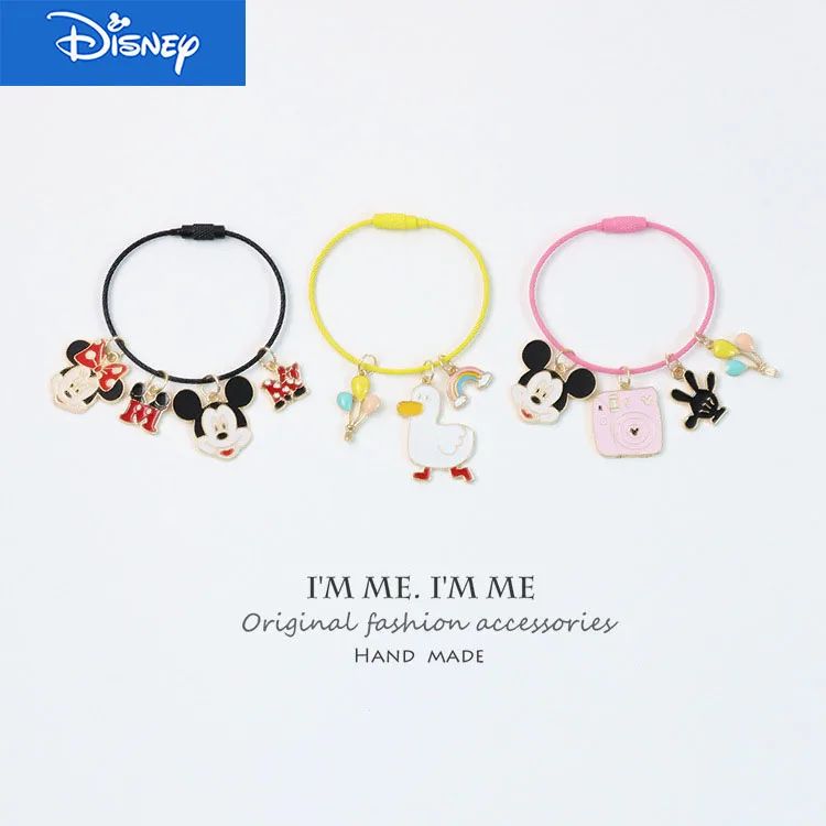 

Disney Cartoon Mickey Mouse Enamel Keychain Minnie Women Metal Key Chains Bag Pendent Accessories Keyrings