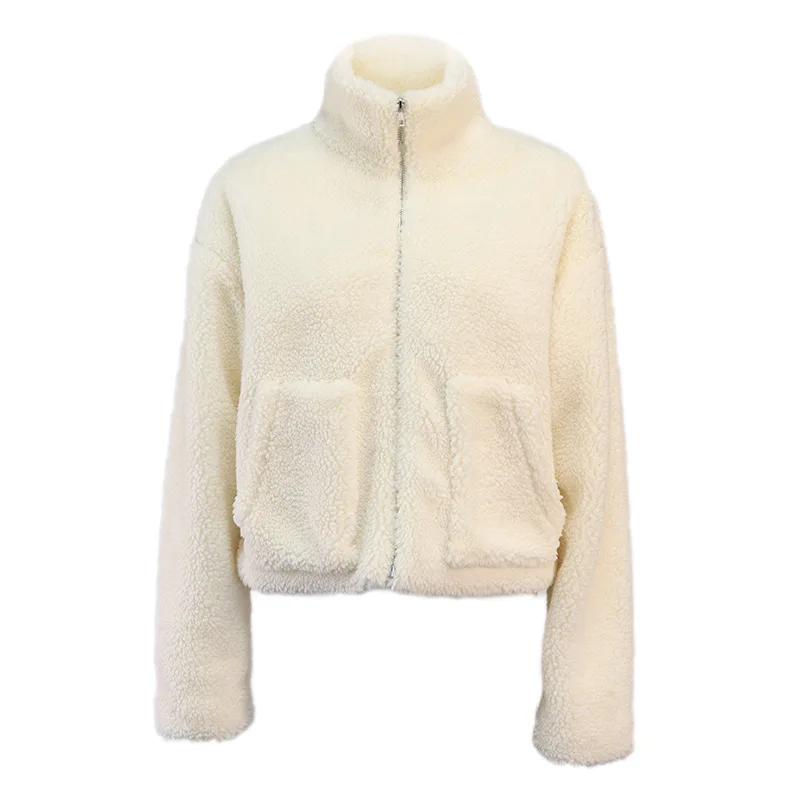 

Autumn/Winter Plush Short Fashion Temperament Loose Cardigan Fashion Street Trend Collar Warm Cute Handsome Jacket for Woman