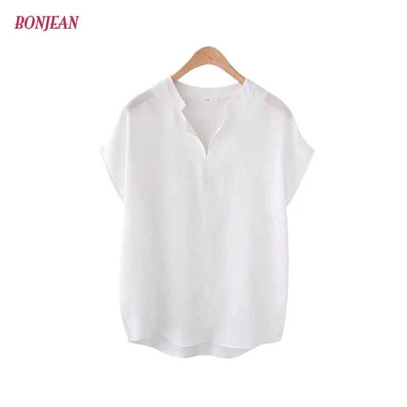 Женские топы макси блузки 2019 элегантные шифоновые с длинным рукавом и v образным