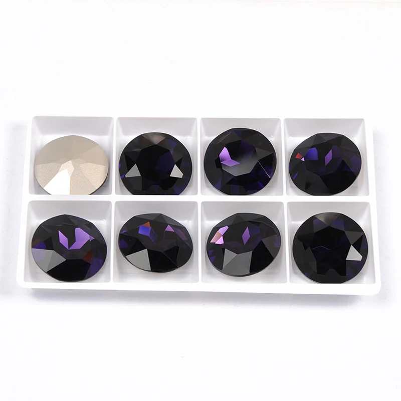 YANRUO 1201 27 мм фиолетовый бархатный Круглый Стразы DIY Пришивные Кристальные камни