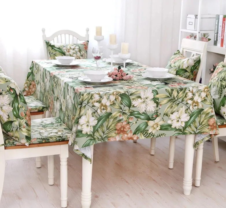 

Bamboo leaf flower pure cotton thickened tablecloth rural green plant cotton linen tablecloth cloth art