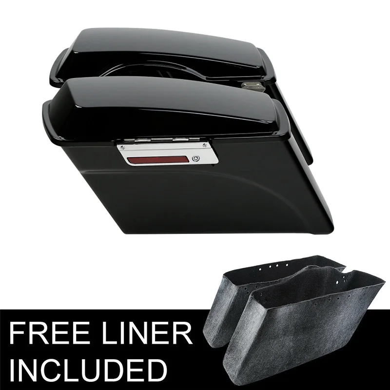 Мотоциклетные ABS черные седельные сумки с крышкой защелки ключи для Harley Road King Electra