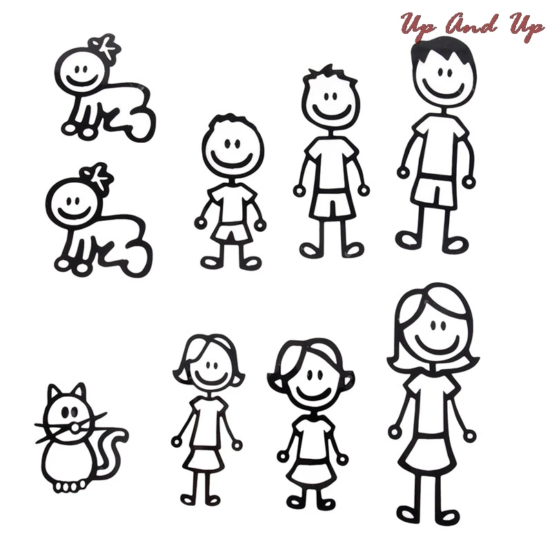 

Viny Decal Car Stick Figure DIY Adhesive Window Car Stickers Custom Family Member Waterproof auto sticker